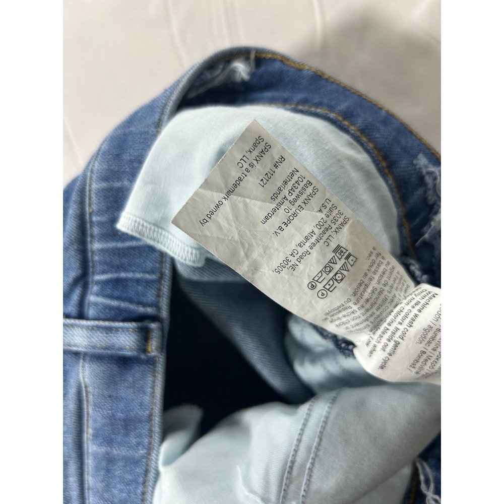 Spanx Ankle Wide Leg Jeans Medium Wash Blue Denim 1X 1T Petite - Picture 8 of 9
